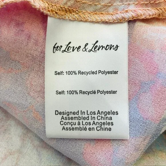 For Love & Lemons Teagan Mini Dress Chiffon Strapless Coquette NWT 2X Plus Size - Picture 8 of 9